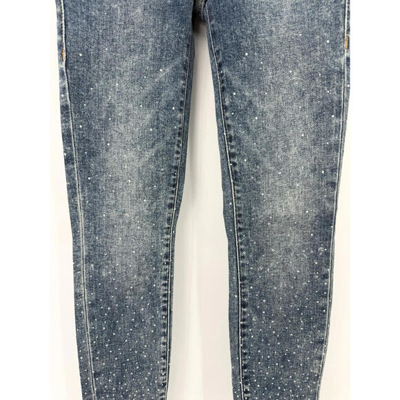 True Religion Vintage Stretch Jennie Curvy Mid Rise Skinny Embellished Jeans 24 - Picture 8 of 9